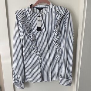 Banana Republic Blue and White Striped Blouse